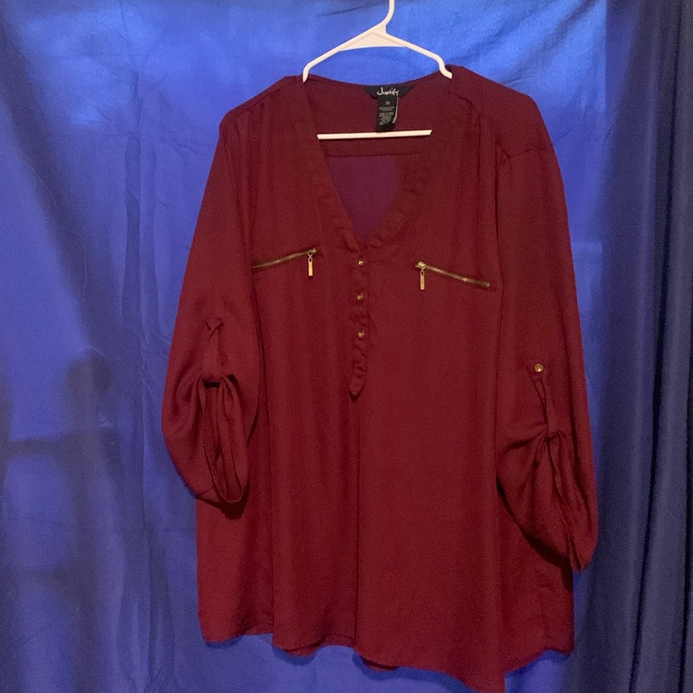 I for Justify Burgundy Blouse
